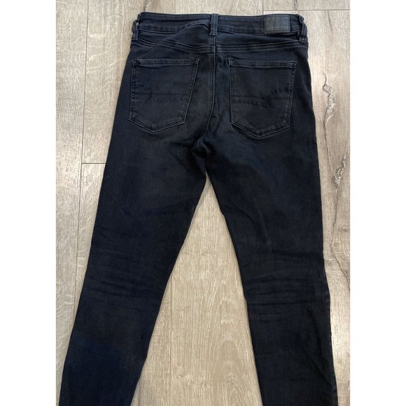 American Eagle Next Level Stretch Womens Skinny Jegging Jeans Black Sz 8 Short - Picture 8 of 9